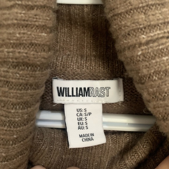 William Rast Brown Turtleneck Alpaca Blend Sweater - Picture 3 of 4